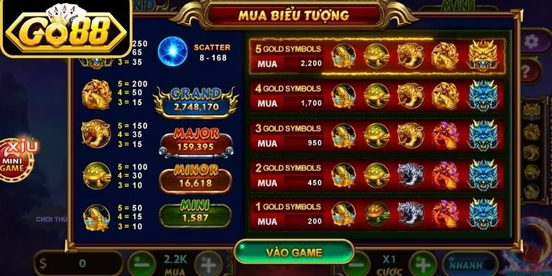 Kho báu tứ linh kết hợp chiến thuật và may mắn